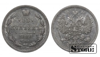 Russia 15 Kopecks 1886