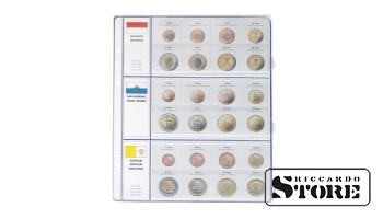 Iliustruotas „EURO COLLECTION“ serijos lapas skirtas 2 eurų proginėms ir įprastoms monetoms iš Monako, San Marino ir Vatikano talpinti.