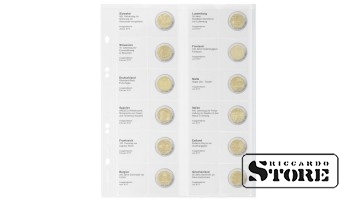 Iliustruotas Multi collect lapas 2 eurų atminimo monetoms laikyti: Slovakija 2017 – Graikija 2017
