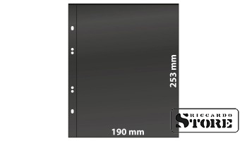 Numizmatiniai lapai Multi Collect sistemai su 1 langeliu (190 × 253 mm), juodos spalvos. Pakuotėje 10 lapų.